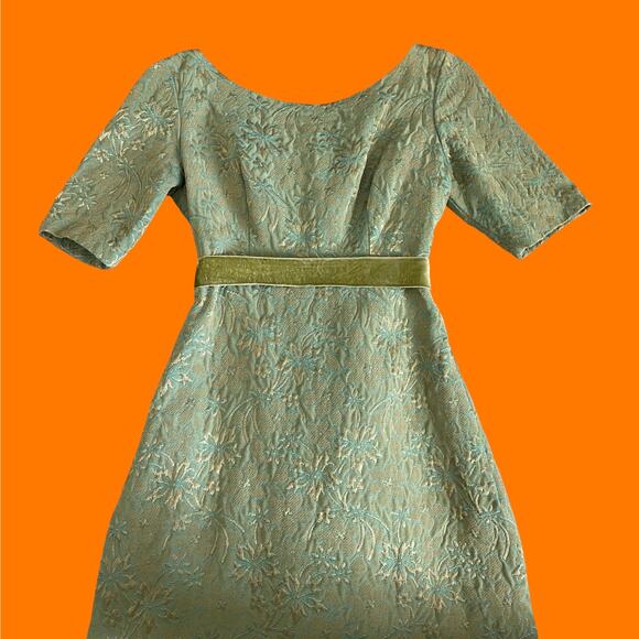 50's 60's vintage green evening dress formal dress prom dress XS harry keiser - Picture 3 of 10